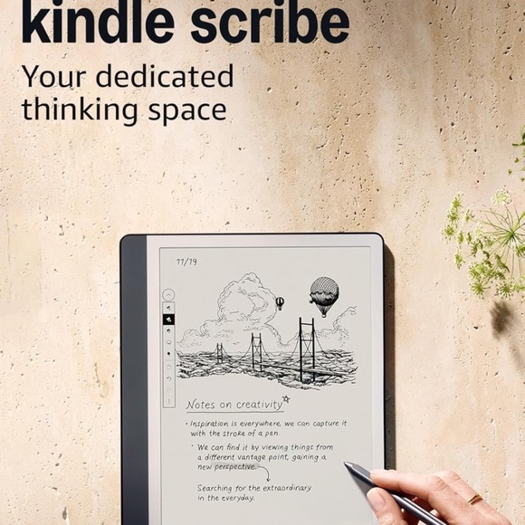 Bundle: Amazon Kindle Scribe with Premium Pen + Cover - Tungsten 64GB - Picture 1 of 13